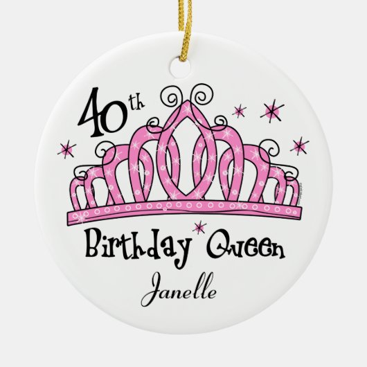 ティアラの第40誕生日の女王のLT セラミックオーナメント (正面)