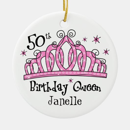 ティアラの第50誕生日の女王のLT セラミックオーナメント (正面)