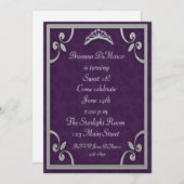 ティアラの紫色の銀製の招待状 招待状 (正面/裏面)