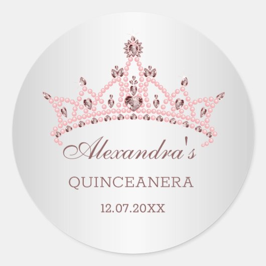 ティアラは、ハートの形キンセアニェラの宝石用原石真珠で飾ります ラウンドシール (正面)