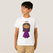ティアラを持つ漫画の切り貼り芸術のかわいいプリンセス Tシャツ (正面フル)