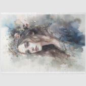 ティアラウォーター色2デクページ紙の女性 薄葉紙 (正面)