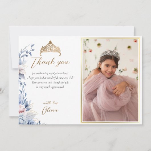 ティアラエレガントキンセアニラ写真サンキューカード サンキューカード (正面)