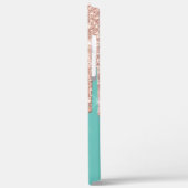 ティアラエレガントバラ金ゴールドグリッタードリップスミントグリーン Case-Mate iPhoneケース (裏面 / 左)