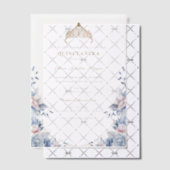 ティアラエレガント金ゴールドブルーバラキンセアニラ ベラム紙招待状 (オフセット (招待状))