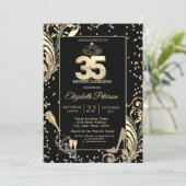 ティアラグリッターハイトダイヤモンドスワーズ35誕生日 招待状 (スタンド正面)