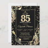 ティアラグリッターハイトダイヤモンドスワーズ50誕生日 招待状 (正面)