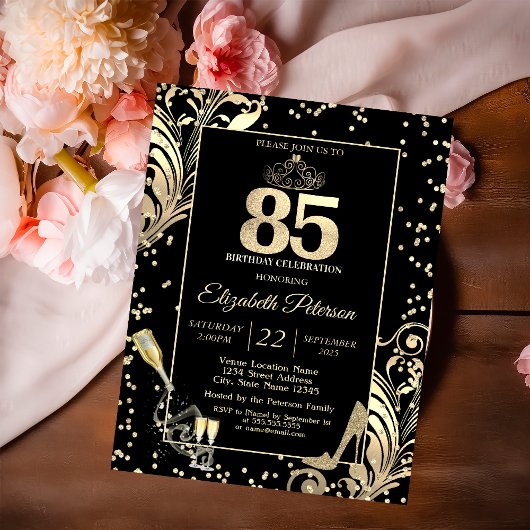 ティアラグリッターハイトダイヤモンドスワーズ50誕生日 招待状