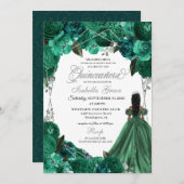 ティアラグリーンプリンセスボールガウンキンセアニェラ 招待状 (正面/裏面)