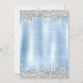 ティアラシルバーグリッタードロップブルーキンセアニラ 招待状 (裏面)