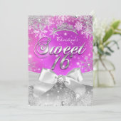 ティアラスイート16ホットピンクウィンターワンダーランド 招待状 (スタンド正面)