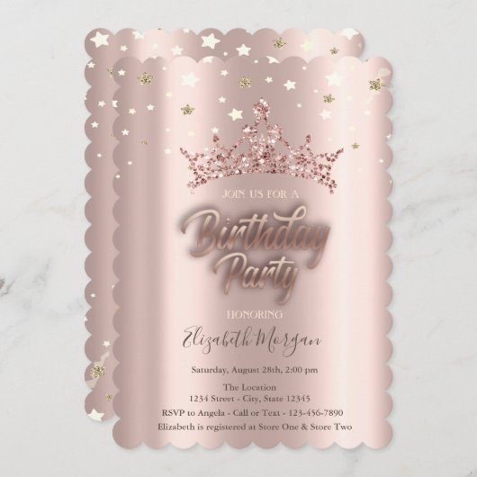 ティアラスターズバラ金ゴールドバースデーパーティー 招待状 (正面/裏面)