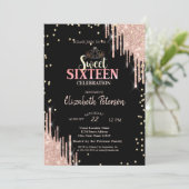 ティアラダイヤモンドグリッタードリップススウィート16パーティー 招待状 (スタンド正面)