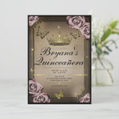 ティアラチョークピンク淡い色のローズキンセアニラ 招待状 (スタンド正面)