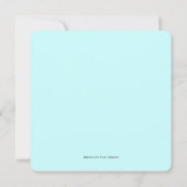 ティアラハイヒールシューズティール(緑がかった色)ブルーキンセアニェラ 招待状 (裏面)