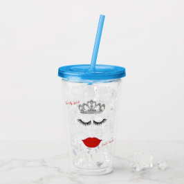 ティアラパーティーどこ私の口紅シャワーパーティー アクリルタンブラー