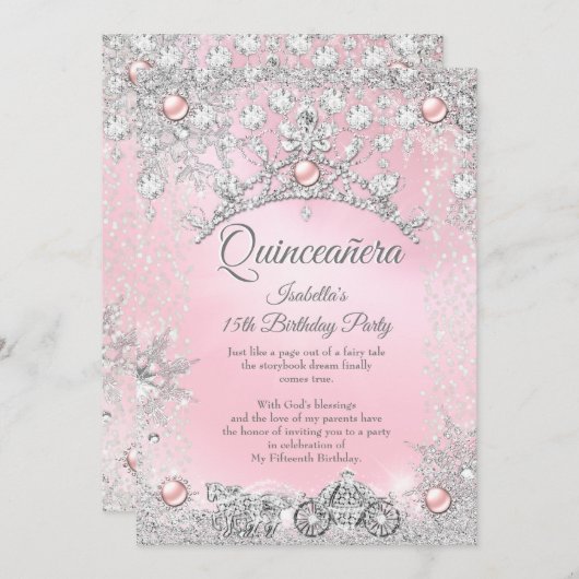 ティアラピンクキンセアニェラ第15期冬季馬車 招待状 (正面/裏面)