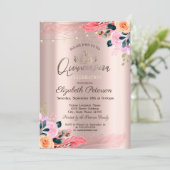 ティアラフラワーズフェザーバラ金ゴールドキンセアニラ 招待状 (スタンド正面)