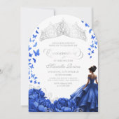 ティアラフローラ王室のブルーフラワーズキンセアニェラ 招待状 (正面)