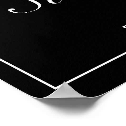 ティアラブラックミニマリスト甘い16ウェルカムサイン ポスター (角)