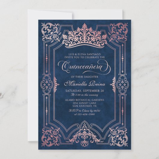 ティアラプリンセスピンクフェアユタリーフォトキンセアニェラ 招待状 (正面)