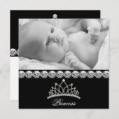 ティアラプリンセスベビーの誕生のお知らせ 案内状 (正面/裏面)