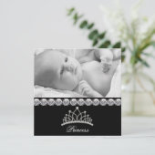 ティアラプリンセスベビーの誕生のお知らせ 案内状 (スタンド正面)