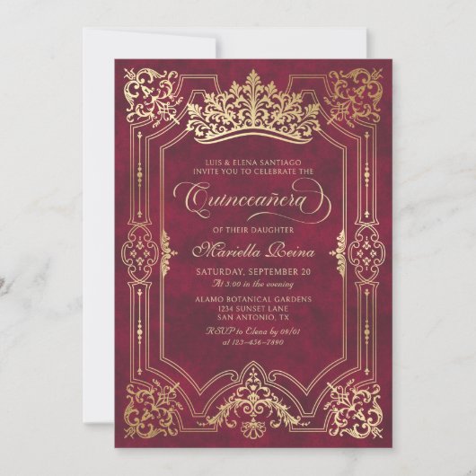 ティアラプリンセスレッドフェアユタールフォトキンセアニェラ 招待状 (正面)