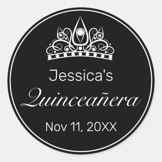 ティアラミニマルモダンリストホワイトブラックキンセアニェラ ラウンドシール (正面)