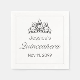 ティアラミニマルモダンリストホワイトブラッククインセアニラ スタンダードカクテルナプキン