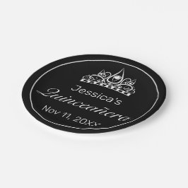 ティアラミニマルモダンリストホワイトブラッククインセアニラ ペーパープレート