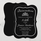 ティアラミニマルモダンリストホワイトブラッククインセアニラ 招待状 (正面/裏面)