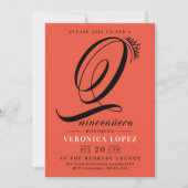 ティアラモダンオレンジレッド15thキンセアニラパーティー 招待状 (正面)