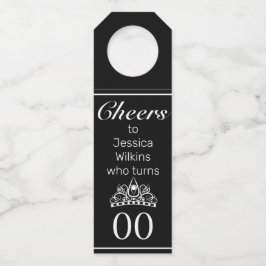 ティアラモダンミニマリストブラック誕生日 ボトルネックタグ