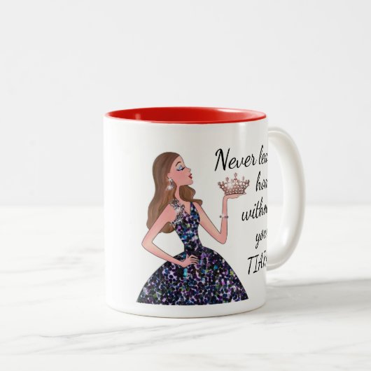 ティアラ離れ無しで家に帰るな!2トーンのコフ ツートーンマグカップ (正面右)