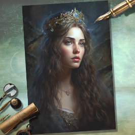 ティアラ1デクページ紙の懐かしい女性 薄葉紙