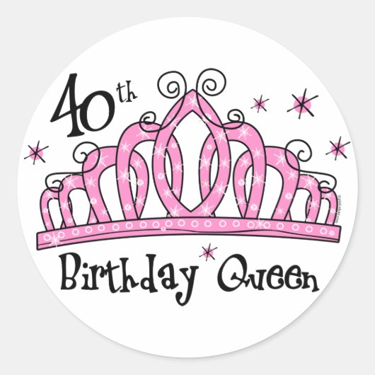 ティアラ40歳の誕生日クイーンLT ラウンドシール (正面)