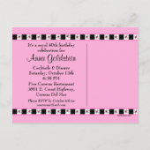 ティアラ40th誕生日はがき招待状 インビテーションポストカード (裏面)