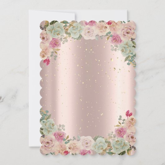 ティアラ コンフェッティ フラワーズ 60歳 誕生日パーティ 招待状 (裏面)