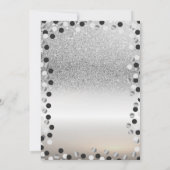 ティアラ, シルバーグリッター ボケ ドット スイート16 パーティー 招待状 (裏面)
