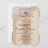 ティアラ、スウィート40thグリッター《写真》ぼけ味 招待状 (正面)