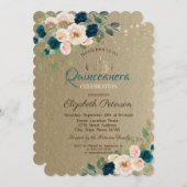 ティアラ、ストリングライトフラワークラフトキンセニェラ 招待状 (正面/裏面)