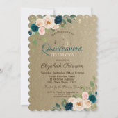 ティアラ、ストリングライトフラワークラフトキンセニェラ 招待状 (正面)