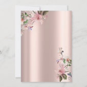 ティアラ、ストリングライト 春の花のキンセアニェラ 招待状 (裏面)