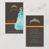 ティアラ/ディバのブティック/ダーク·ターペ/ティール(緑がかった色)/オレンジ 名刺 (正面/裏面)