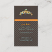 ティアラ/ディバのブティック/ダーク·ターペ/ティール(緑がかった色)/オレンジ 名刺 (裏面)