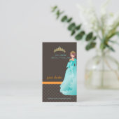 ティアラ/ディバのブティック/ダーク·ターペ/ティール(緑がかった色)/オレンジ 名刺 (スタンド正面)