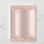 ティアラ、バラ金ゴールドグリッタードロップ気球キンセアニラ 招待状 (裏面)