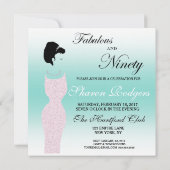 ティアラ·パーティーが90歳の誕生日パーティーで素晴らしい 招待状 (裏面)