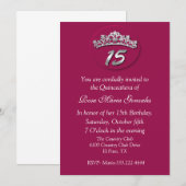 ティアラ ピンクのキンセアニエラ招待状 招待状 (正面/裏面)